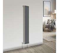 NRG Bathroom Radiator Anthracite 1800x272mm Single Flat Panel Rad