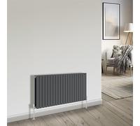 NRG Bathroom Radiator Anthracite 600x1428mm Double Flat Panel Rad