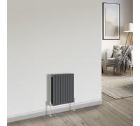 NRG Bathroom Radiator Anthracite 600x612mm Double Flat Panel for Living Room and Kitchen