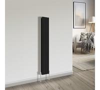 NRG 1600x272 Vertical Column Designer Radiator Black Double Flat Panel Bathroom Central Heating