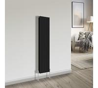 NRG Bathroom Radiator Black 1600x408mm Double Flat Panel for Living Room and Kitchen