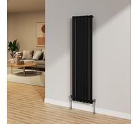 NRG Bathroom Radiator Black 1600x408mm Single Flat Panel for Living Room and Kitchen