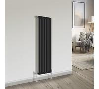 NRG Bathroom Radiator Black 1600x544mm Single Flat Panel Central Heating