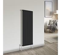 NRG Bathroom Radiator Black 1600x680mm Single Flat Panel Central Heating