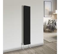 NRG Bathroom Radiator Black 1800x408mm Double Flat Panel for Living Room and Kitchen