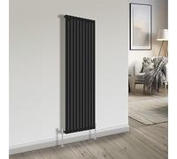 NRG Bathroom Radiator Black 1800x680mm- Single Flat Panel for Living Room and Kitchen