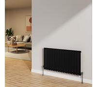 NRG Bathroom Radiator Black 600x1020mm Single Flat Panel for Living Room and Kitchen