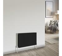 NRG Bathroom Radiator Black 600x1156mm Double Flat Panel Central Heating