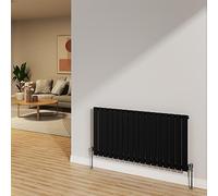 NRG Bathroom Radiator Black 600x1156mm Single Flat Panel Central Heating
