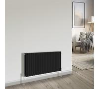 NRG Bathroom Radiator Black 600x1428mm Double Flat Panel for Living Room and Kitchen