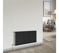 NRG Bathroom Radiator Black 600x1428mm Single Flat Panel Central Heating