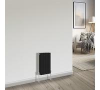 NRG Bathroom Radiator Black 600x408mm Double Flat Panel for Living Room and Kitchen