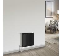 NRG Bathroom Radiator Black 600x748mm Single Flat Panel for Living Room and Kitchen