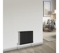 NRG Bathroom Radiator Black 600x884mm Single Flat Panel Central Heating