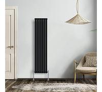 NRG Black 1600x354mm Single Horizontal Oval Panel Radiator