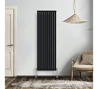 NRG Black 1800x590mm Single Horizontal Oval Panel Radiator