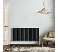 NRG Black 600x1180mm Single Horizontal Oval Panel Radiator