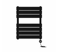 NRG Black 650x500mm Prefilled Flat Panel Towel Rail, 400W Touch LCD