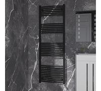 NRG Black Curved Central Heating Towel Rail Bathroom Heated Rad Radiators Ladder Warmer - 1800×600mm
