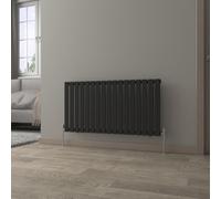 NRG Black Horizontal 600x1156mm Single Flat Panel Radiator Central Heating for Bathroom/Kitchen/Living Room