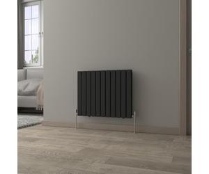 NRG Black Horizontal 600x748mm Double Flat Panel Radiator Central Heating for Bathroom/Kitchen/Living Room