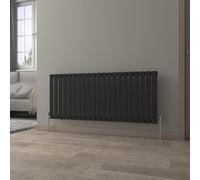 NRG Black Horizontal Radiator 600x1428mm Single Flat Panel Central Heating