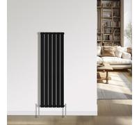 NRG Black Radiator 1600x408mm Single Flat Panel Bathroom Designer Radiator