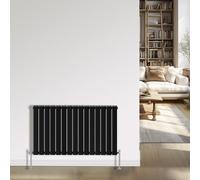 NRG Black Radiator 600x1020mm- Double Flat Panel Interior Bathroom Radiators