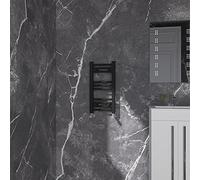 NRG Black Straight Central Heating Towel Rail Bathroom Heated Rad Radiators Ladder Warmer - 600×300mm