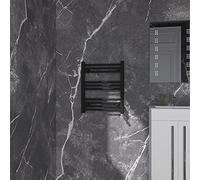 NRG Black Straight Central Heating Towel Rail Bathroom Heated Rad Radiators Ladder Warmer - 600×500mm