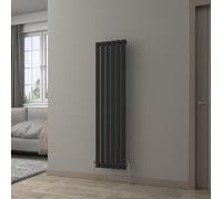 NRG Black Vertical 1600x408mm Single Flat Panel Radiator Central Heating for Bathroom/Kitchen/Living Room