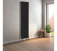 NRG Cast Iron Radiator Four Column 1800x470mm Black Traditional Column Cast Iron Style Radiator Central Heating Radiator Perfect for Bathrooms, Kitchen, Living Room