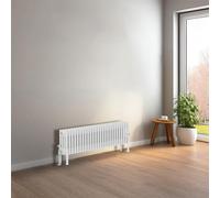 NRG Cast Iron Radiator 4 Column 300x1190mm Gloss White Traditional Radiator