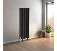 NRG Cast Iron Radiator Four Column 1500x560mm Black Traditional Column Cast Iron Style Radiator Central Heating Radiator Perfect for Bathrooms, Kitchen, Living Room