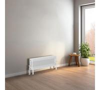 NRG Cast Iron Radiator Four Column 300x1010mm Gloss White Traditional Column Cast Iron Style Radiator Central Heating Radiator Perfect for Bathrooms, Kitchen, Living Room