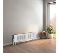 NRG Cast Iron Radiator Four Column 300x1460mm Gloss White Traditional Column Cast Iron Style Radiator Central Heating Radiator Perfect for Bathrooms, Kitchen, Living Room