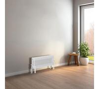 NRG Cast Iron Radiator Four Column 300x830mm Gloss White Traditional Column Cast Iron Style Radiator Central Heating Radiator Perfect for Bathrooms, Kitchen, Living Room