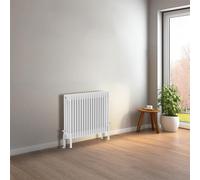 NRG Cast Iron Radiator Four Column 600x830mm Gloss White Traditional Column Cast Iron Style Radiator Central Heating Radiator Perfect for Bathrooms, Kitchen, Living Room