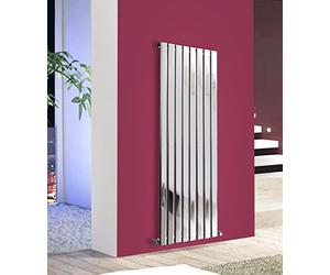 NRG Chrome 1600x544mm Flat Panel Single Column Designer Vertical Radiator Bathroom Central Heating