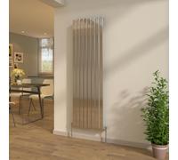 NRG Chrome 1800x544mm Flat Panel Single Column Designer Radiator Tall Upright Bathroom Central Heating + Free Angled Valves