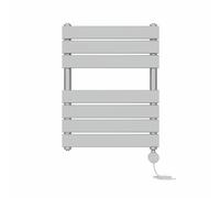 NRG Chrome 650x500mm Prefilled Flat Panel Towel Rail, 400W Touch LCD