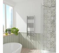 NRG Chrome Curved Central Heating Towel Rail Bathroom Heated Rad Radiators Ladder Warmer - 1000×400mm