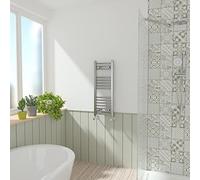 NRG Chrome Curved Central Heating Towel Rail Bathroom Heated Rad Radiators Ladder Warmer - 800×300mm