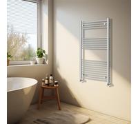 NRG Chrome Heated Towel Rail Curved Designer Bathroom Radiator - 1200×600mm