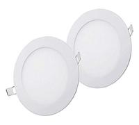 NRG CLEVER LED 18W Round Recessed Ceiling Panel Light,Size 225cm×225cm, Ultra-Slim Downlight Flat Panel Lamp Warm White 3000K,2 Units Pack