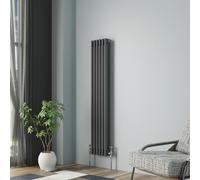 NRG Column Radiator Anthracite 1500x292mm Triple Cast Iron Rads | Traditional, Interior Designer Vertical Bathroom Radiator, Central Heating, Wall Mounted, for Living Room, Kitchen, Bedroom