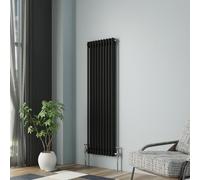 NRG Column Radiator Black 1500x470mm Double Traditional Cast Iron Style Heater Interior Designer Vertical Bathroom Radiators
