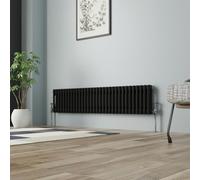 NRG Column Radiator Black 300x1460mm Double Traditional Cast Iron Style Heater Interior Designer Horizontal Bathroom Radiators