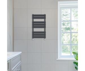 NRG Contemporary Flat Panel Bathroom Heated Towel Rail 800x450mm Anthracite