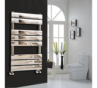 NRG Contemporary Flat Panel Bathroom Heated Towel Rail Radiator Rad Warmer for Living Room and Kitchen - 800 x 450 Chrome